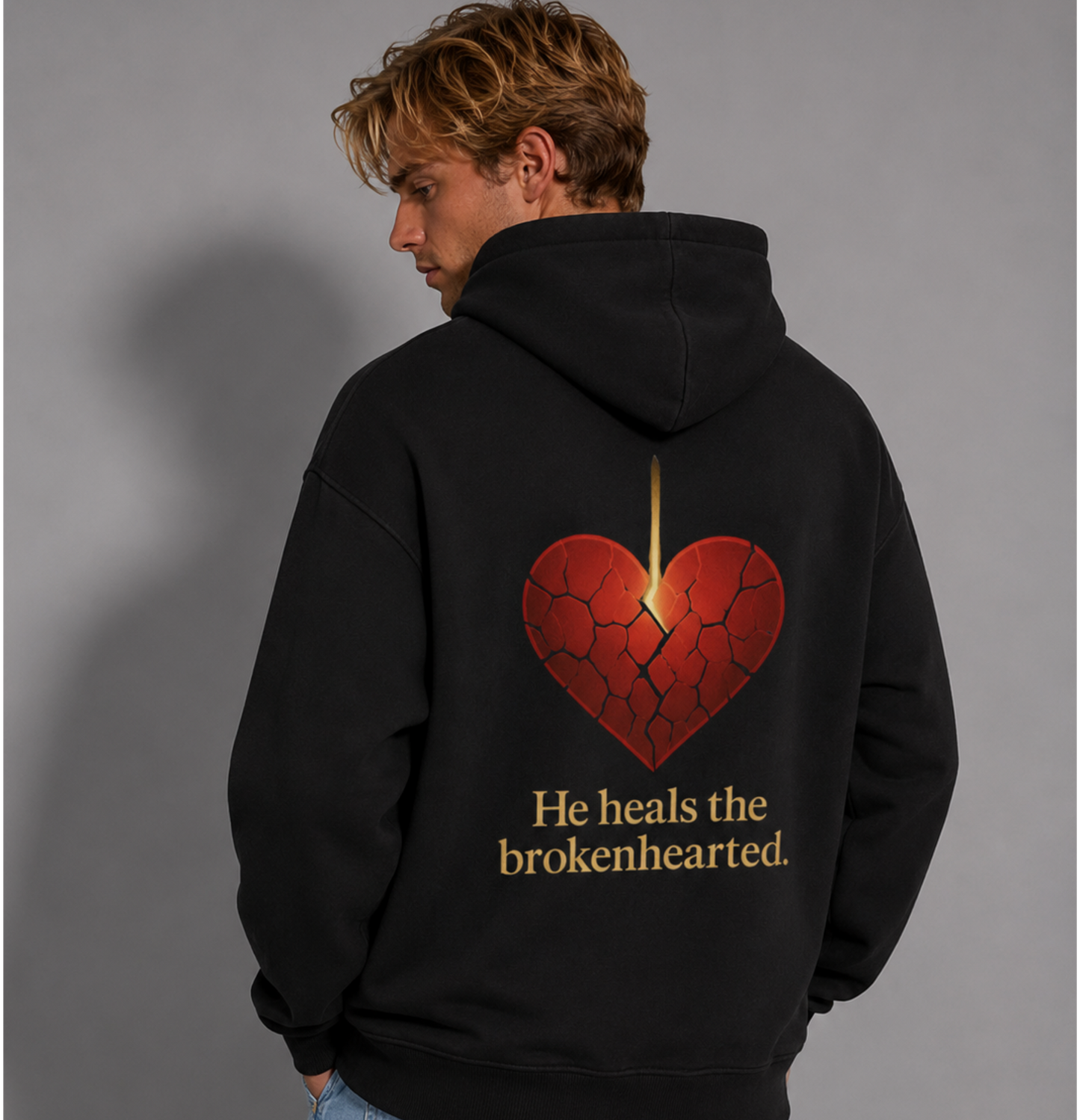 He Heals the Brokenhearted Oversized Hoodie